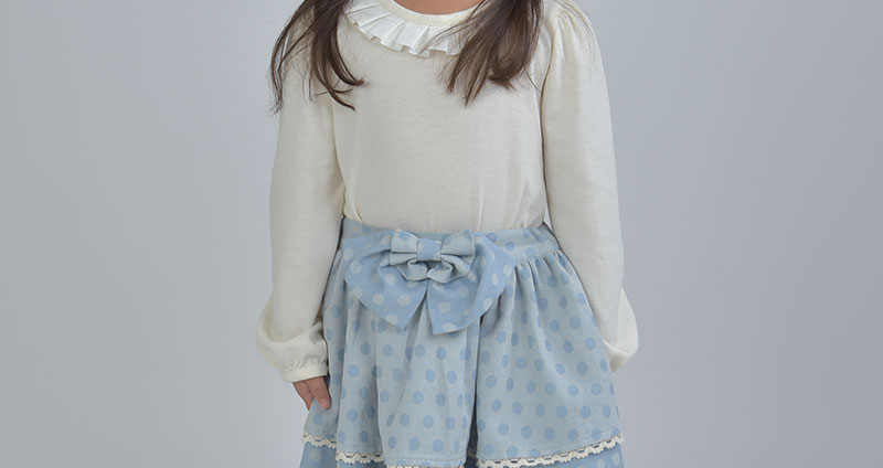 子供服「ダブルリボンフリルスカート」の写真